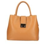 Leren Handtas Alissa Cognac ruime stevige handtassen extra hengsel chique luxe italiaans leren kantoor werk tassen kopen bestellen-Photoroom