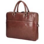 Leren Handtas Pedro donker cognac kantoortas laptoptassen leer retro leren tassen italiaans leder kopen bestellen zijkant
