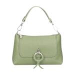 Leren Handtas Rada matchagroen groene leren handtas gouden circel detail met langhengsel pouchette dames tassen leder leer kopen bestellen-Photoroom