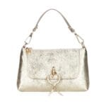 Leren Handtas Rada metallic goud gouden leren handtas gouden circel detail met langhengsel pouchette dames tassen leder leer kopen bestellen-Photoroom