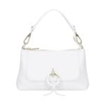 Leren Handtas Rada wit witte leren handtas gouden circel detail met langhengsel pouchette dames tassen leder leer kopen bestellen-Photoroom