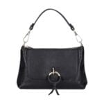 Leren Handtas Rada zwart zwarte leren handtas gouden circel detail met langhengsel pouchette dames tassen leder leer kopen bestellen-Photoroom