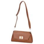 Leren Schoudertas Cilinia donkercognac cognac leren clutch pouchette houten draaislot dames tasjes tassen leer leder kopen bestellen detail-Photoroom