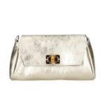Leren Schoudertas Cilinia metallic goud gouden leren clutch pouchette houten draaislot dames tasjes tassen leer leder kopen bestellen-Photoroom