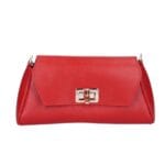 Leren Schoudertas Cilinia rood rode leren clutch pouchette houten draaislot dames tasjes tassen leer leder kopen bestellen-Photoroom