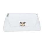 Leren Schoudertas Cilinia wit witte leren clutch pouchette houten draaislot dames tasjes tassen leer leder kopen bestellen-Photoroom