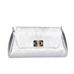 Leren Schoudertas Cilinia zilver zilveren leren clutch pouchette houten draaislot dames tasjes tassen leer leder kopen bestellen-Photoroom