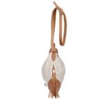 Leren Schoudertas Lana Kwastjes beige met cognac details tweekleurig leren schoudertas trendy boho leer italiaans dames kopen bestellen zijkant