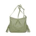 Leren Schoudertas Lana Kwastjes matchagroen groene leren schoudertas trendy boho leer italiaans dames kopen bestellen
