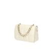 Leren Schoudertas Mimi chain beige leren schoudertas gouden schakelketting hengsel chique trendy dames tassen kopen quilted zij