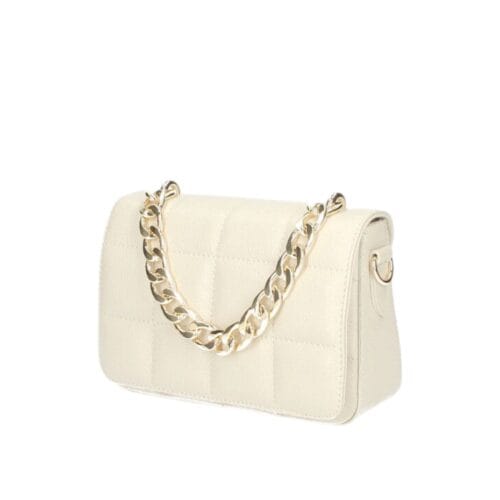 Leren Schoudertas Mimi Chain beige leren schoudertas gouden schakelketting hengsel chique trendy dames tassen kopen quilted zij-Photoroom
