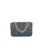Leren Schoudertas Mimi chain donkerblauw blauw navy leren schoudertas gouden schakelketting hengsel chique trendy dames tassen kopen quilted