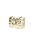 Leren Schoudertas Mimi chain goud gouden leren schoudertas gouden schakelketting hengsel chique trendy dames tassen kopen quilted zij