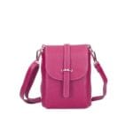 Leren Schoudertas Shannon fuchsia kleine schoudertassen festival goud beslag telefoontasjes kopen bestellen