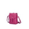 Leren Schoudertas Shannon fuchsia kleine schoudertassen festival goud beslag telefoontasjes kopen bestellen side