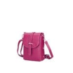 Leren Schoudertas Shannon fuchsia kleine schoudertassen festival goud beslag telefoontasjes kopen bestellen side