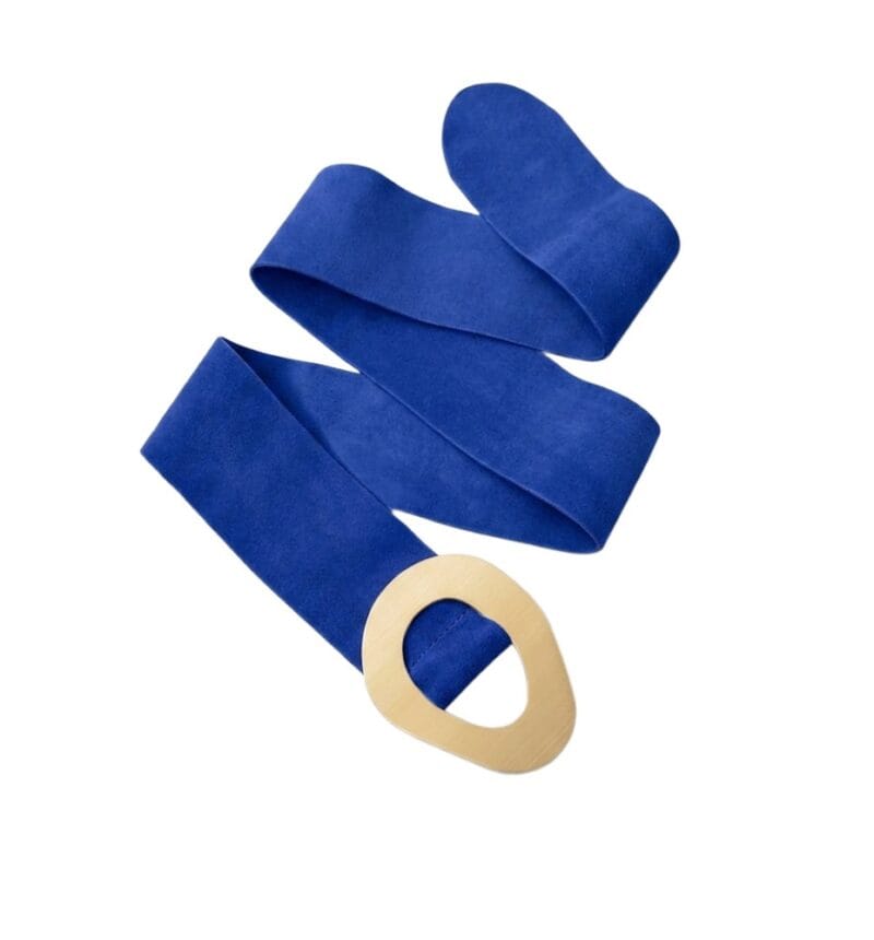 brede kobalt blauw Suede-Riem-ovale gesp kobalt blauwe -brede-leren-dames-riemen-trendy-gouden-gesp-kopen-bestellen