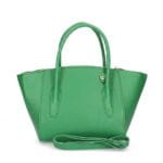 Groene Leren Handtas Gold Chain groen stevige leren handtassen gouden ketting detail chique trendy dames tassen kopen achter