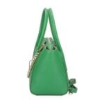Groene Leren Handtas Gold Chain groen stevige leren handtassen gouden ketting detail chique trendy dames tassen kopen zij