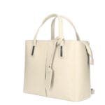 Leren Handtas Manila beige leer leder stevige handtassen classy werktassen kopen bestellen zijkant