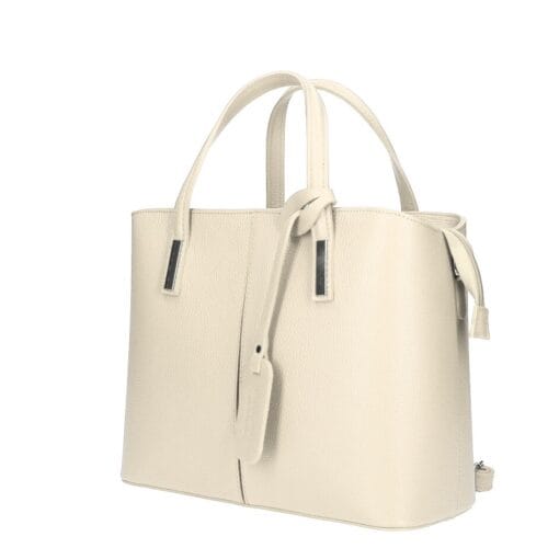 Leren Handtas Manila beige leer leder stevige handtassen classy werktassen kopen bestellen zijkant