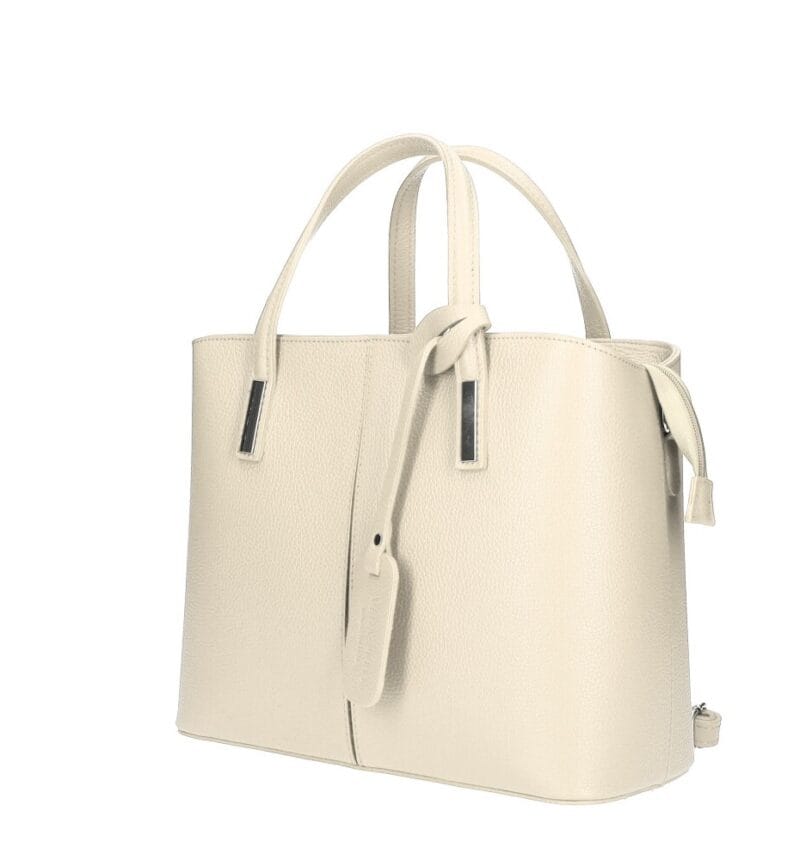 Leren Handtas Manila beige leer leder stevige handtassen classy werktassen kopen bestellen zijkant