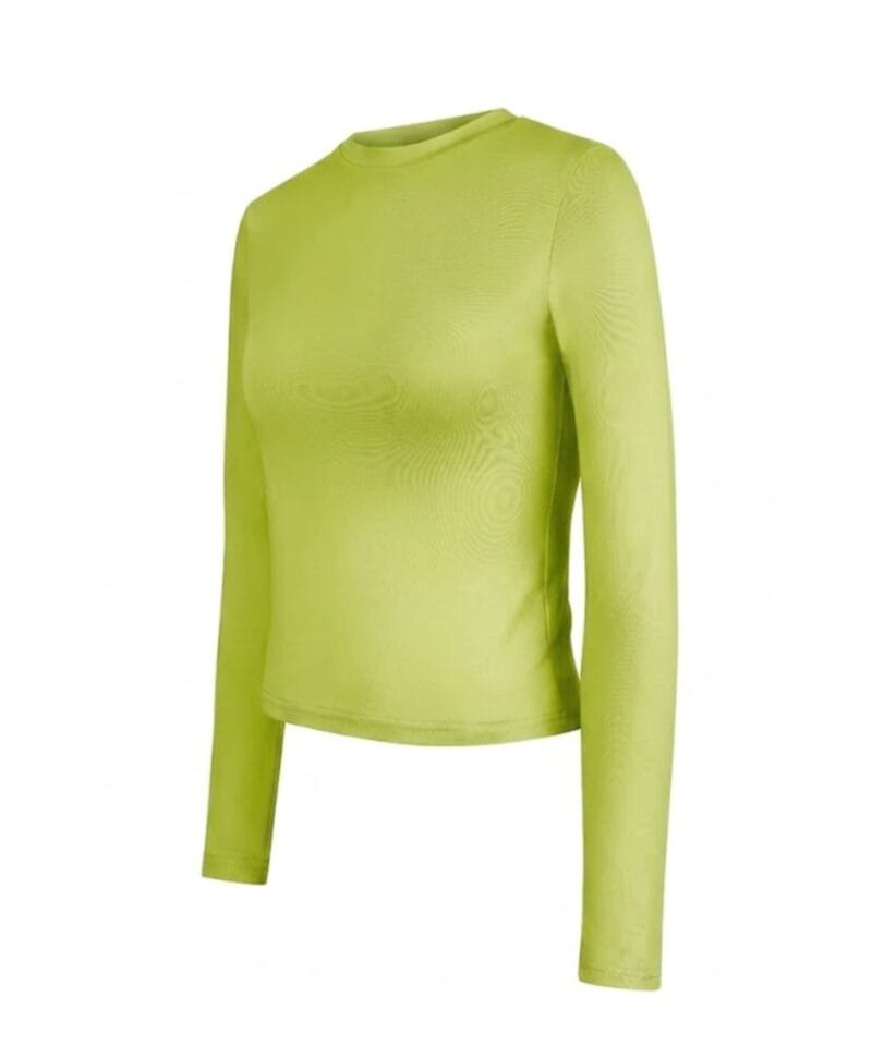 Groene Bodycon Top Mila trendy stretch top lange mouwen dames truitjes yehwang Gimme kopen bestellen zijkant
