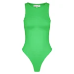 Groene Stretch Bodystocking Siva mouwloze groene body string dames tops yehwang gimme kopen bestellen