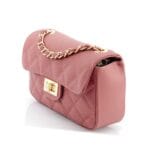 Leren Tas Coco Belle oud roze pink look-a-like-tassen-met-stiksels-quilted-tas-gouden doorregen-kettinghengsel-kopen-nu bestellen 1