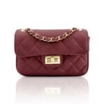 Leren Tas Quilted Belle bordeaux look-a-like-tassen-met-stiksels-quilted-tas-gouden doorregen-kettinghengsel-kopen-nu bestellen