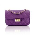 Leren Tas Quilted Belle paars paarse look-a-like-tassen-met-stiksels-quilted-tas-gouden doorregen-kettinghengsel-kopen-nu bestellen