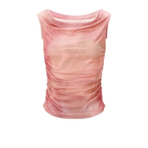 Roze Strapless Top Milo geweven dames tops topjes korte mouw kleding dames kopen bestellen yehwang