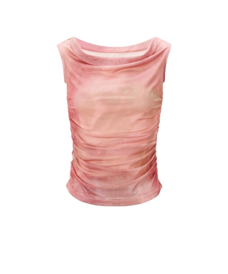 Roze Strapless Top Milo geweven dames tops topjes korte mouw kleding dames kopen bestellen yehwang