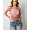 Roze Strapless Top Milo geweven dames tops topjes korte mouw kleding dames kopen bestellen yehwang model