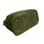 Suede Handtas Croco kroko Tote legergroen groene trendy dames tassen krokoprint suede extra lang hengsel kopen bestellen leer onderkant