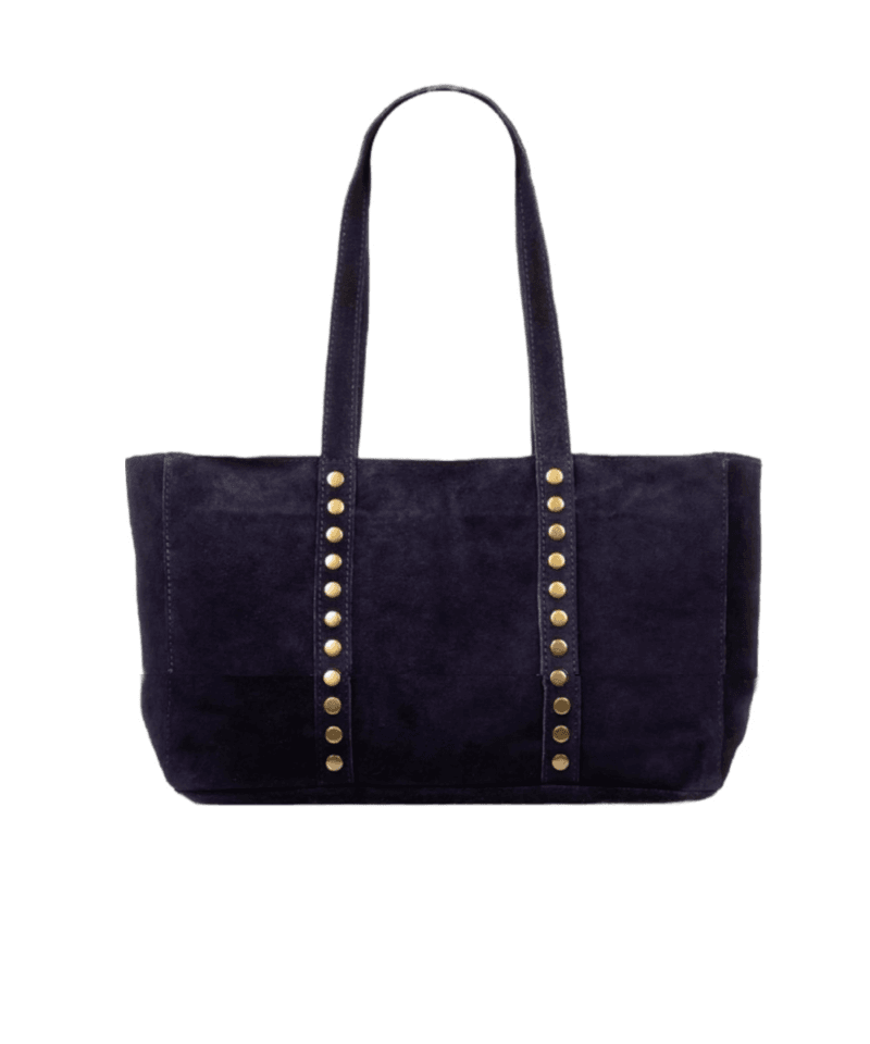 Zwarte Suede shopper handtas Zwart goudkleurige studs ruime suede leren handtassen kopen bestellen1