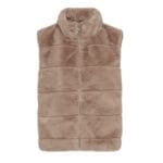 Body Warmer Faux Fur taupe korte zachte warme bodywarmers vegan fur rits vesten winter musthaves(1)