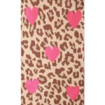 Camel Leopard Sjaal Roze Hartjes camel dierenprint hartjes print wintersjaals dames yehwang kopen bestellen detail