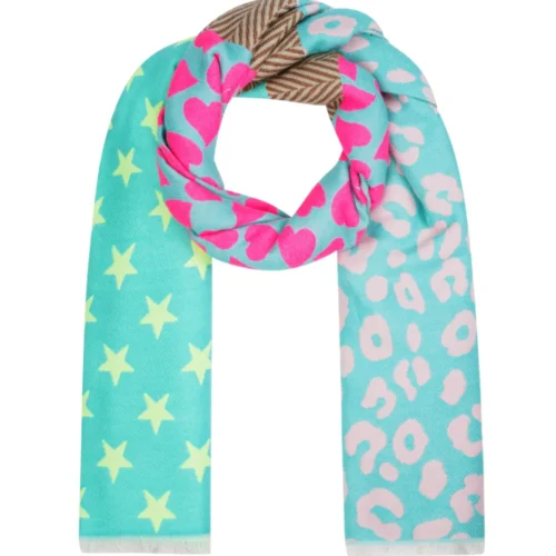 Wintersjaal Leopard Sterren multi kleurige dames sjaals prints winter kleurrijke sjaals kopen bestellen