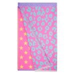 Wintersjaal Leopard Sterren roze multi kleurige dames sjaals prints winter kleurrijke sjaals kopen bestellen detail