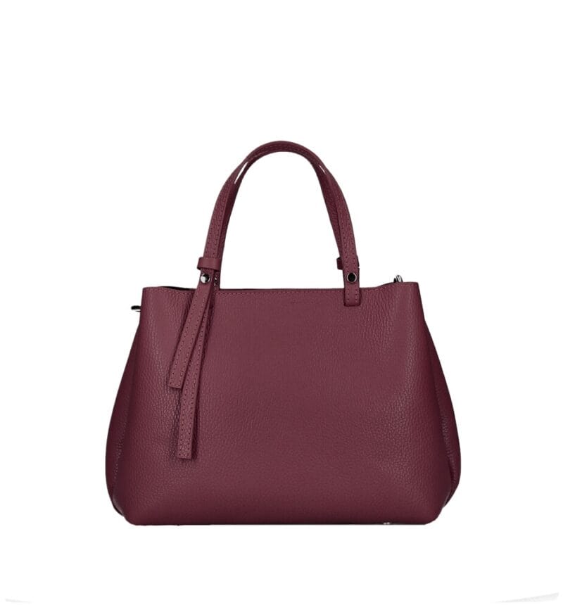Leren Handtas Bonita wijnrood leren handtassen gouden details stevig italiaans leren tassen kopen bestellen details