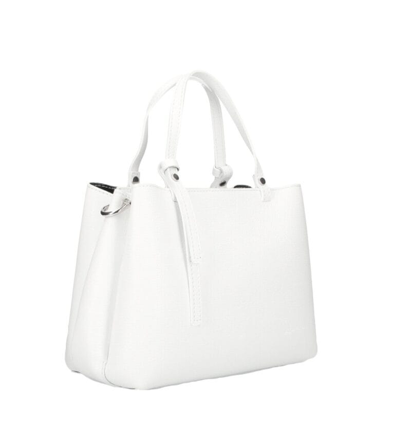 Leren Handtas Bonita wit witte leren handtassen gouden details stevig italiaans leren tassen kopen bestellen