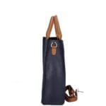Leren Handtas Mallory donkerblauw blauwe navy cognac hengsels en details chique dames tassen kopen bestellen zij