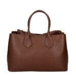Leren Handtas Virginia bruin bruine open leren handtas gesloten middenvak ruim trendy stevig dames tassen italiaans leer kopen bestellen