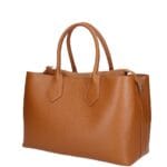 Leren Handtas Virginia cognac open leren handtas gesloten middenvak ruim trendy stevig dames tassen italiaans leer kopen bestellen zij