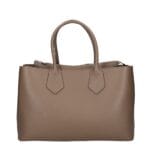 Leren Handtas Virginia donkertaupe open leren handtas gesloten middenvak ruim trendy stevig dames tassen italiaans leer kopen bestellen