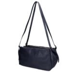 Leren Schouderas Delia donkerblauw blauwe navy goud beslag drievaks rits unieke damestassen italiaans leder kopen bestellen zij