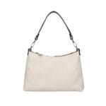 Leren Schoudertas Carmela beige donkerbruin hengsel rits extra lang hengsel achtervak kleine tassen dames kopen