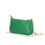 Leren Schoudertas Fiona groen groene shoudertassen crossbodytas dames gouden kettinghengsel kopen bestellen 1