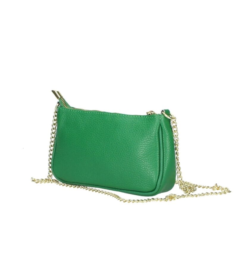 Leren Schoudertas Fiona groen groene shoudertassen crossbodytas dames gouden kettinghengsel kopen bestellen 1